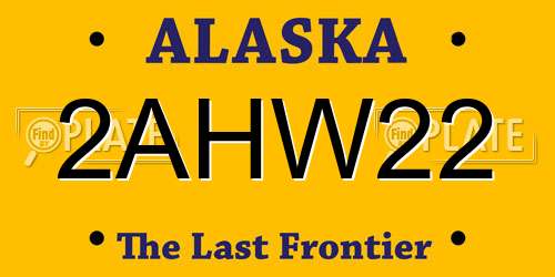 2AHW22 Alaska License Plate