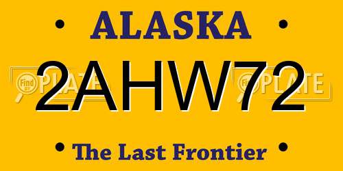 2AHW72 Alaska License Plate
