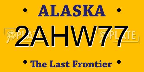 2AHW77 Alaska License Plate