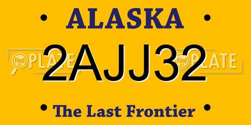 2AJJ32 Alaska License Plate
