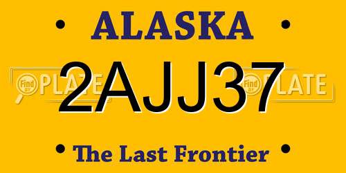 2AJJ37 Alaska License Plate