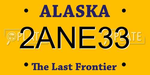 2ANE33 Alaska License Plate