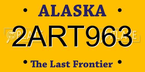 2ART963 Alaska License Plate