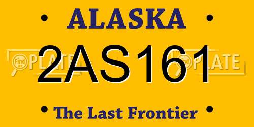 2AS161 Alaska License Plate