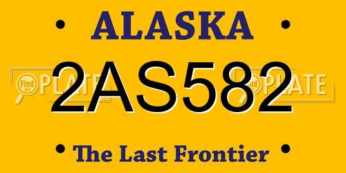 2AS582 Alaska License Plate