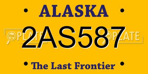 2AS587 Alaska License Plate