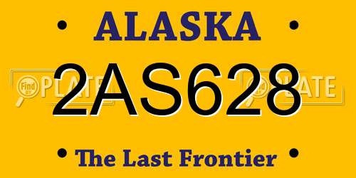 2AS628 Alaska License Plate