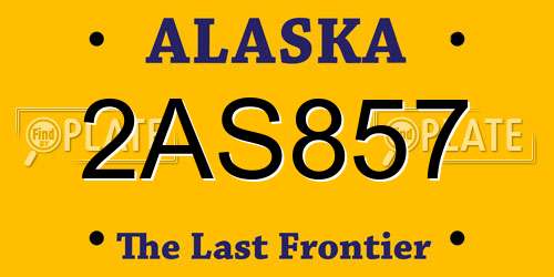 2AS857 Alaska License Plate