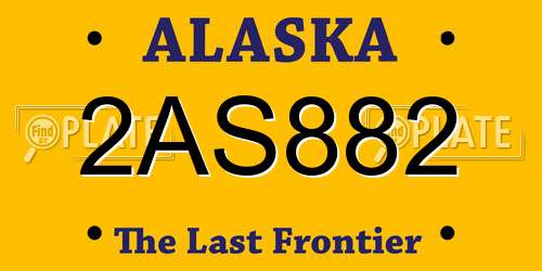 2AS882 Alaska License Plate
