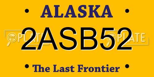 2ASB52 Alaska License Plate