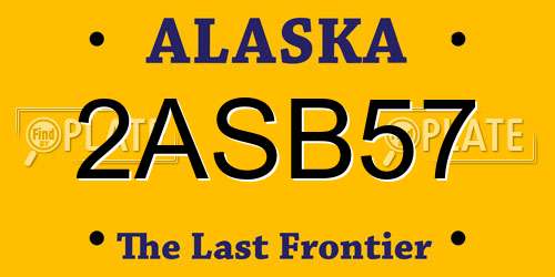 2ASB57 Alaska License Plate