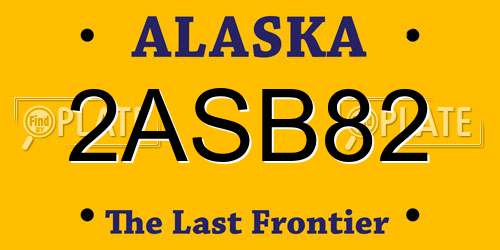 2ASB82 Alaska License Plate