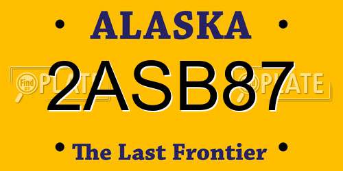 2ASB87 Alaska License Plate