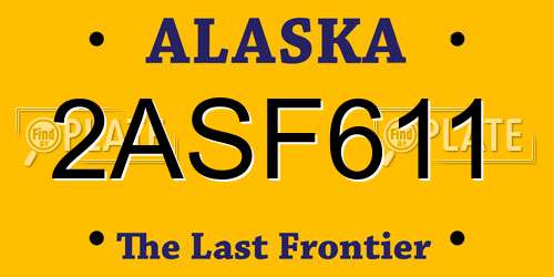 2ASF611 Alaska License Plate