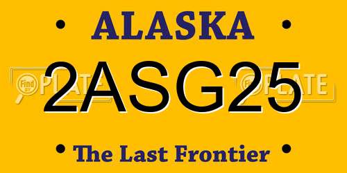 2ASG25 Alaska License Plate