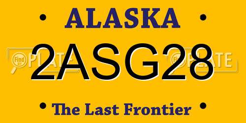 2ASG28 Alaska License Plate