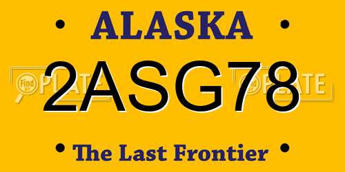 2ASG78 Alaska License Plate