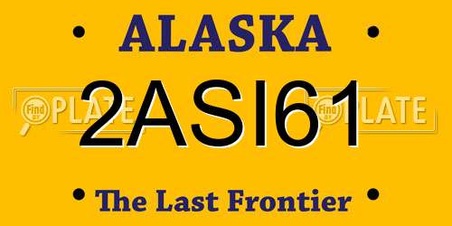 2ASI61 Alaska License Plate
