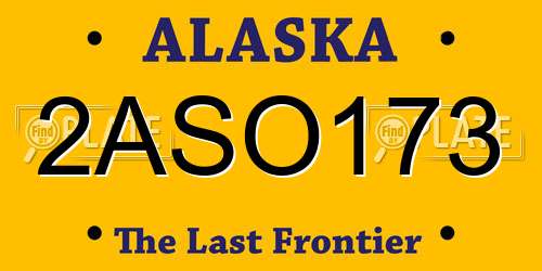 2ASO173 Alaska License Plate