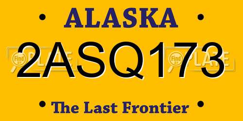 2ASQ173 Alaska License Plate