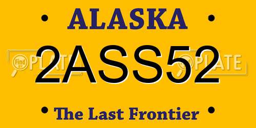 2ASS52 Alaska License Plate