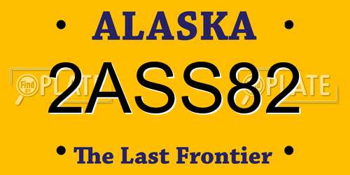 2ASS82 Alaska License Plate