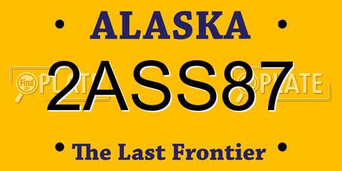 2ASS87 Alaska License Plate