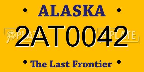 2AT0042 Alaska License Plate