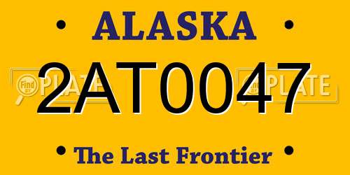 2AT0047 Alaska License Plate