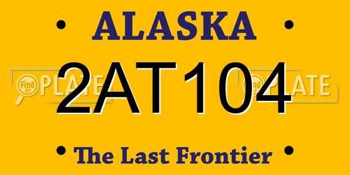 2AT104 Alaska License Plate
