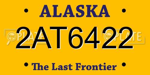 2AT6422 Alaska License Plate