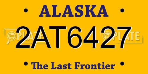 2AT6427 Alaska License Plate