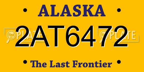 2AT6472 Alaska License Plate