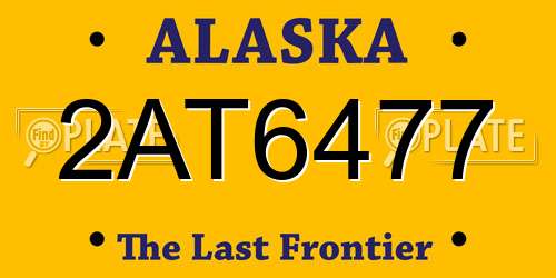 2AT6477 Alaska License Plate