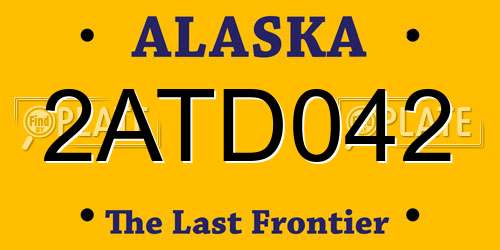 2ATD042 Alaska License Plate