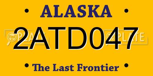 2ATD047 Alaska License Plate