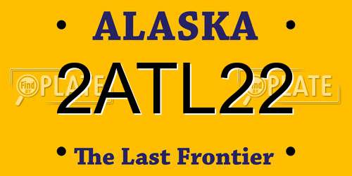 2ATL22 Alaska License Plate