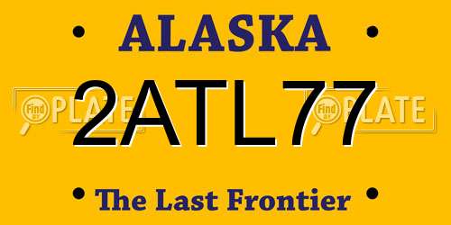2ATL77 Alaska License Plate