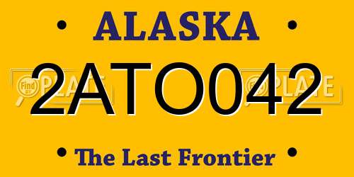 2ATO042 Alaska License Plate