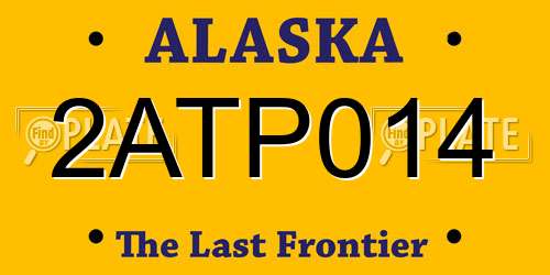 2ATP014 Alaska License Plate