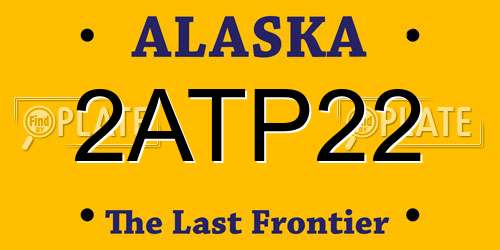 2ATP22 Alaska License Plate