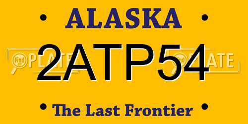 2ATP54 Alaska License Plate