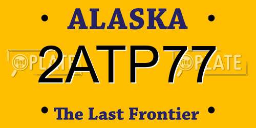 2ATP77 Alaska License Plate