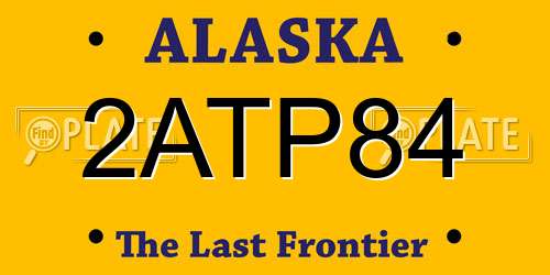2ATP84 Alaska License Plate