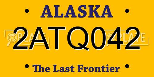 2ATQ042 Alaska License Plate