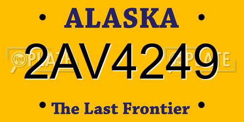 2AV4249 Alaska License Plate