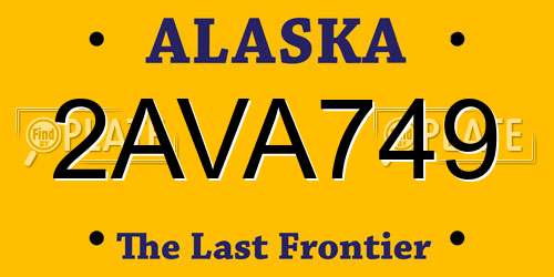2AVA749 Alaska License Plate