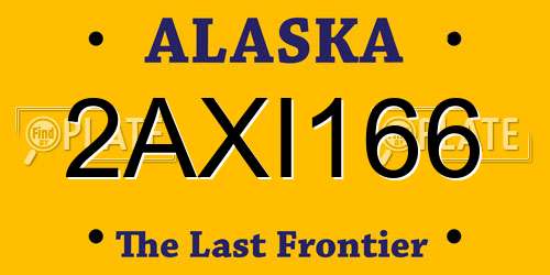 2AXI166 Alaska License Plate
