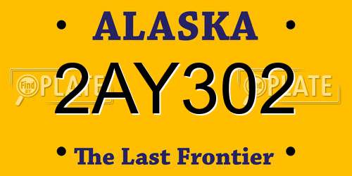 2AY302 Alaska License Plate