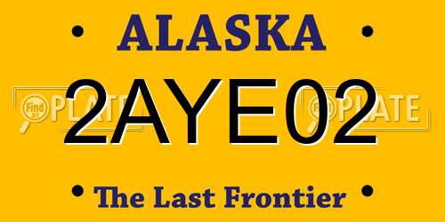2AYE02 Alaska License Plate